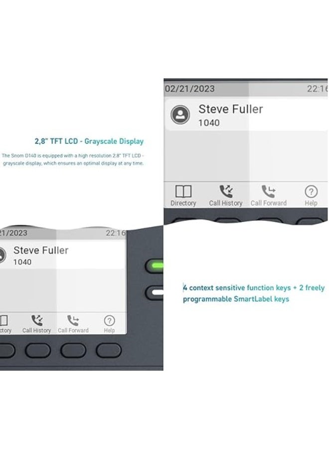 snom IP Telephone|Colour-Black|Material:ABS Plastic-D140 - Image 5